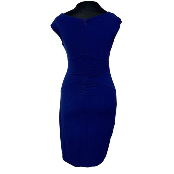 Ann Taylor Size 00P  Color Solid Blue Sleeveless Sheath Dress Very Sexy - Picture 2 of 5